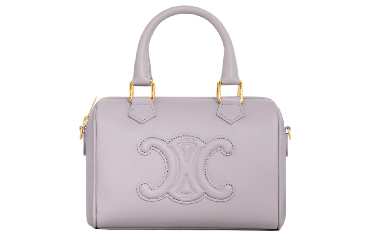 CELINE Cuir Triomphe Triumph Cow Leather Boston Bag Shoulder Bag Crossbody Bag Handbag Small Size Women's Light Lilac