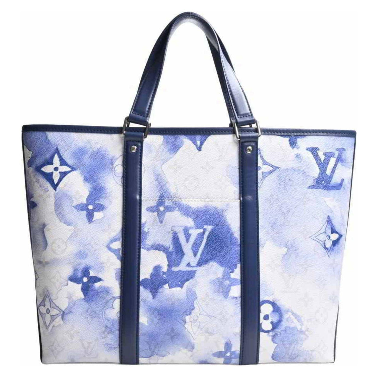 LOUIS VUITTON PVC Tote Bag Shopping Bag Handbag Women's Blue
