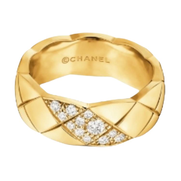 CHANEL 18k Diamonds Rings Unisex Gold