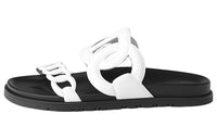 HERMES Extra Abrasion-Resistant Slide Slippers Women's Black White