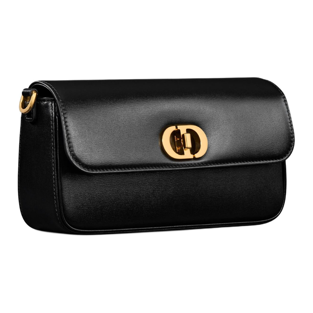 DIOR 30 Montaigne Ribbed Calfskin Handheld Crossbody Handbag Shoulder Bag Mini Women's Black