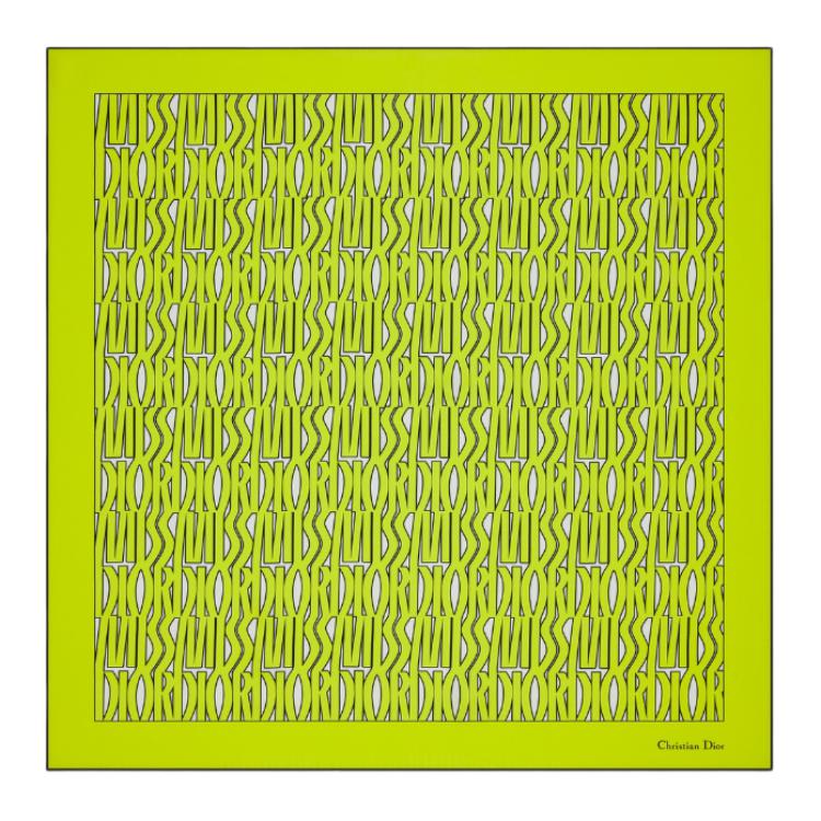 DIOR Silk Silk Scarves Women's Lime