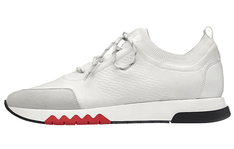 HERMES Addict Anti-Slip Wear-Resistant Low-Top Casual Shoes Men's White