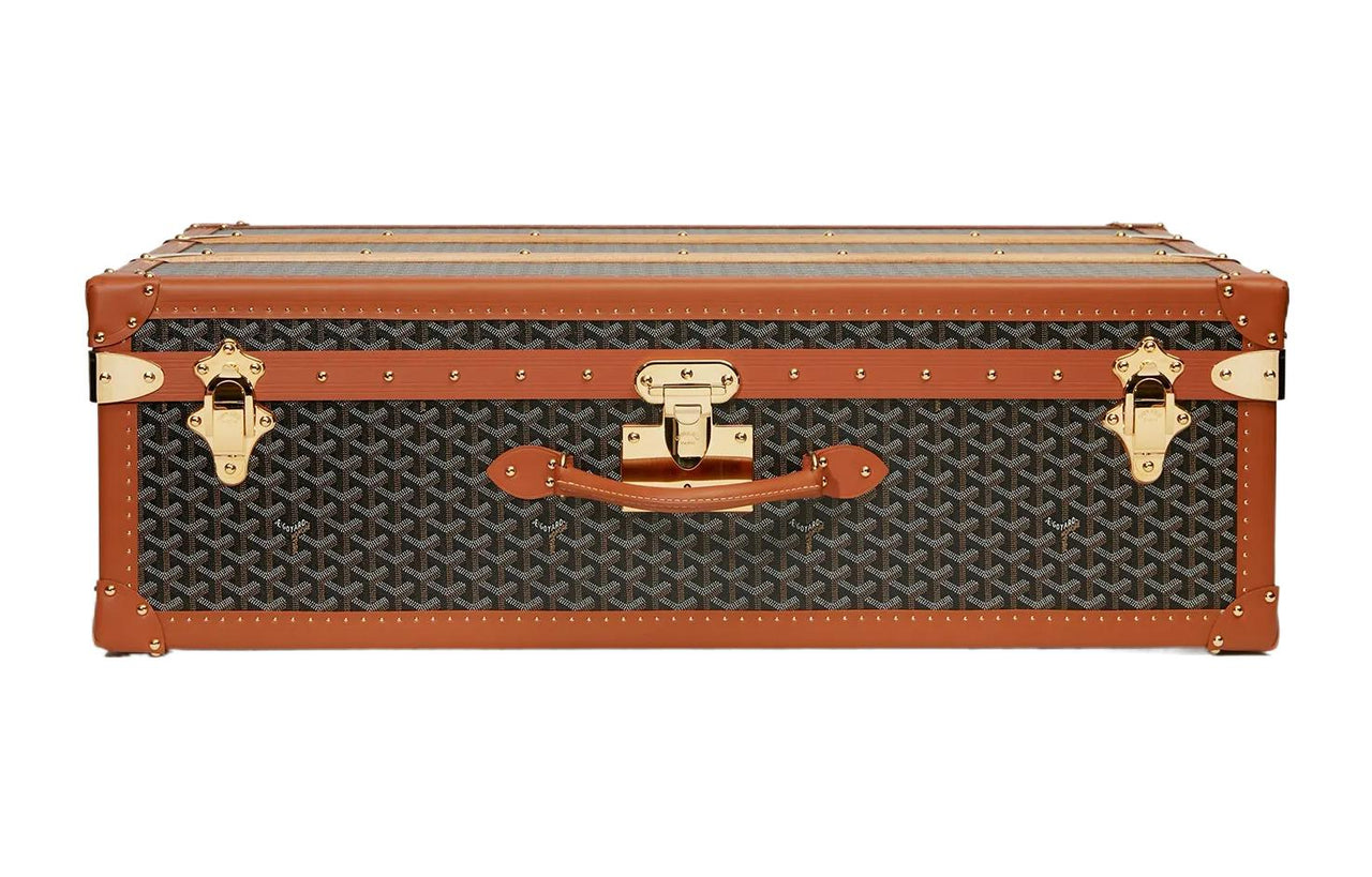 GOYARD PALACE Canvas With Leather Suitcase Hard Case Unisex Brown