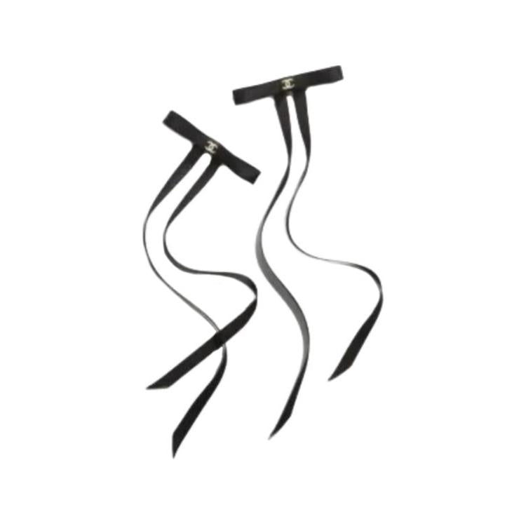 CHANEL Hair Clips Unisex Black