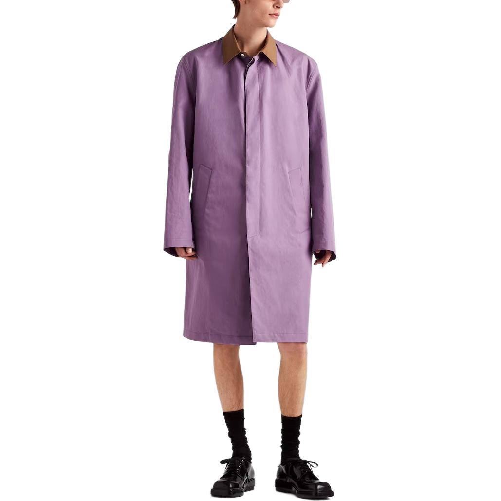 PRADA Cotton Raincoat Coats Men's Purple