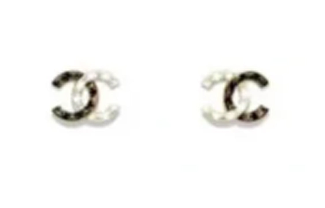 CHANEL - Stud Earrings Women's Black White