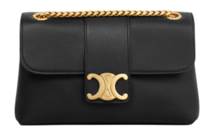 CELINE Cow Leather Portable Crossbody Bag, Shoulder Bag Women's Black