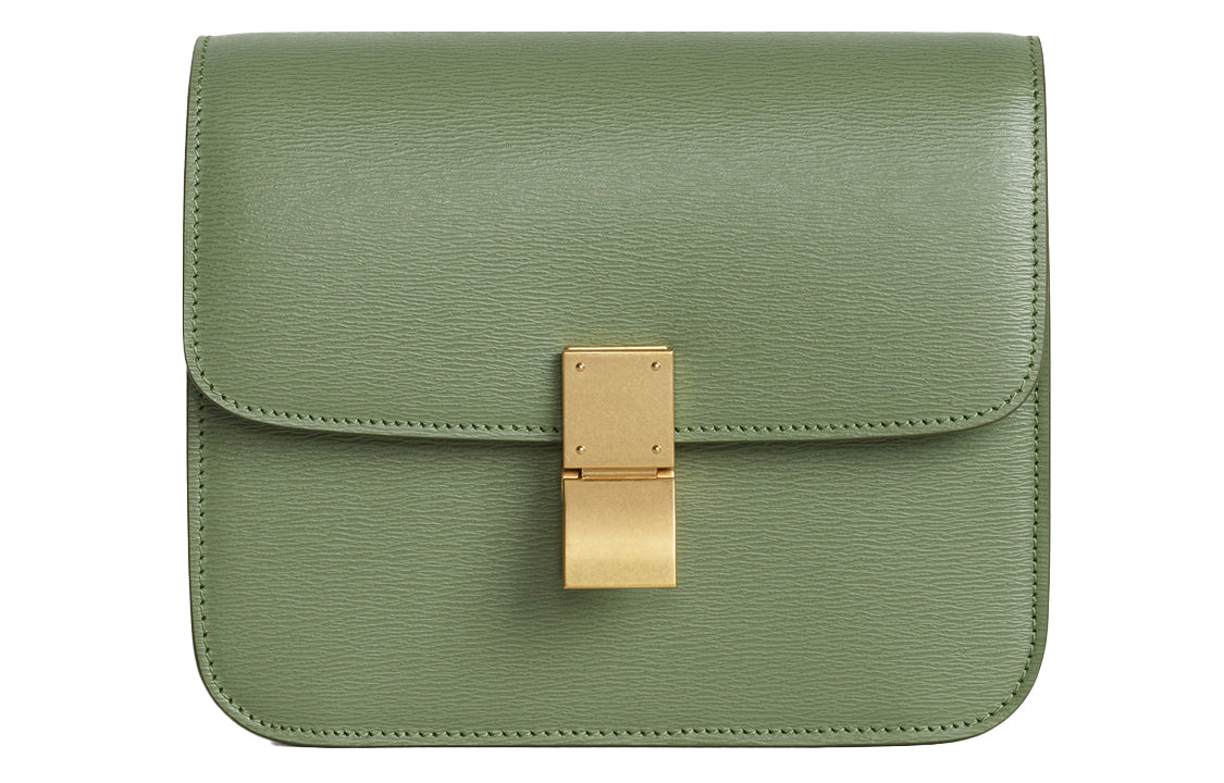 CELINE Classic Bo Cork Grain Cowhide Handbag, Crossbody Bag, Shoulder Bag Women's Light Khaki Green