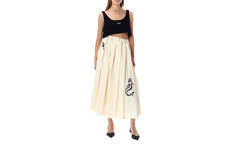 PRADA Casual Long Skirts Women's White