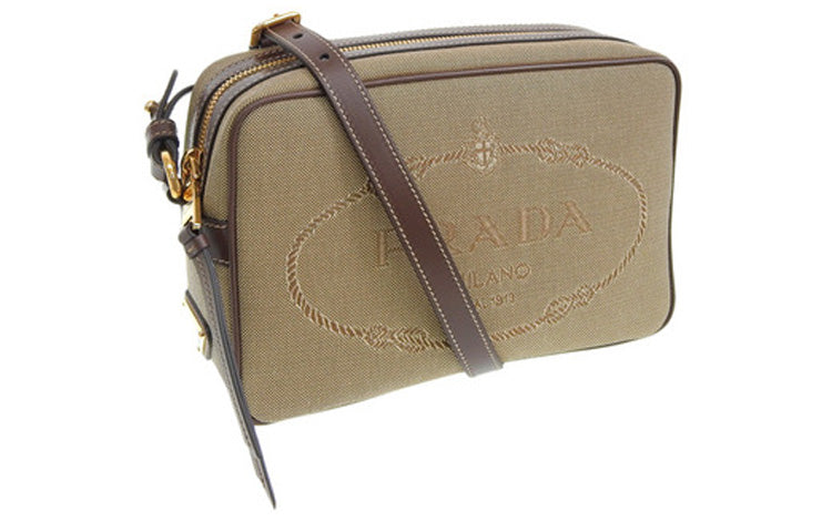 PRADA Canvas One Shoulder Canvas Bag Crossbody Bags Women's Brown