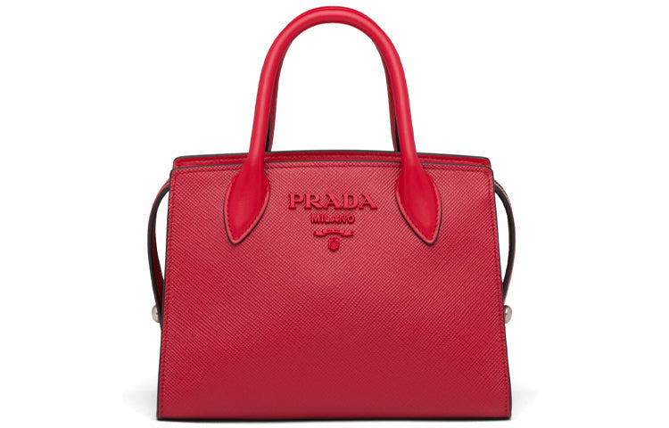 PRADA Cow Leather Crossbody Bag Handbag Shoulder Bag Women's Red