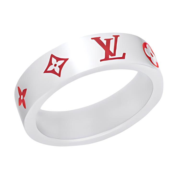LOUIS VUITTON M1297L Lv Mosaic Thin Ring