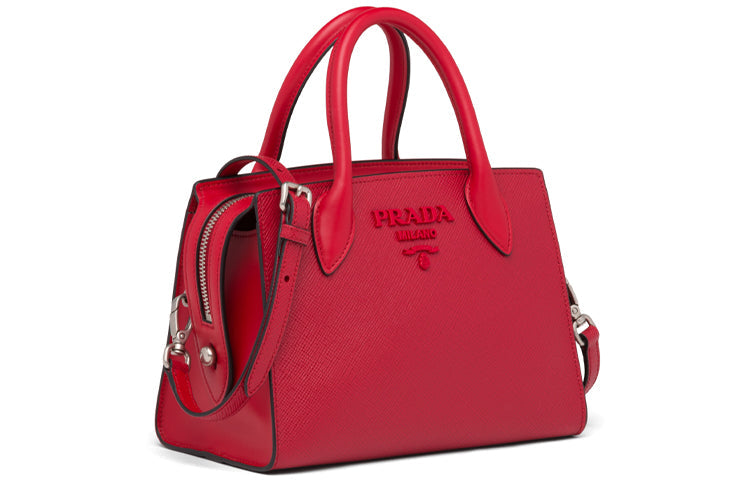 PRADA Cow Leather Crossbody Bag Handbag Shoulder Bag Women's Red