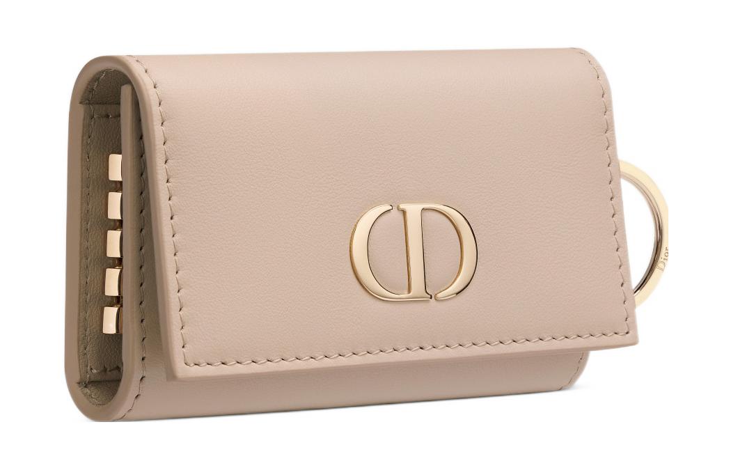 DIOR 30 Montaigne Smooth Calf Leather Key Pouch Women's Caramel Beige