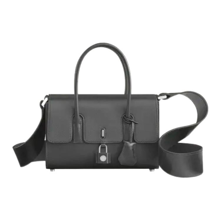 HERMES Allegratto Calfskin Handbag Crossbody Bag Women's Noir Black