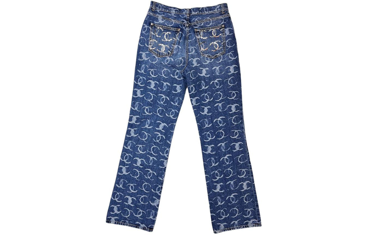 CHANEL 23 Fall And Winter 23B Jeans Women's Dark Blue