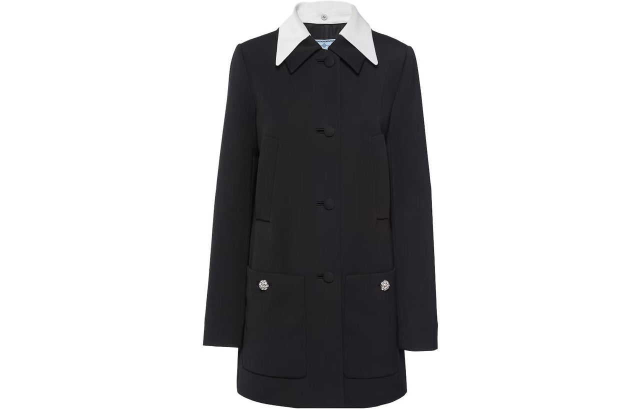 PRADA Contrasting collar Single breasted Coat