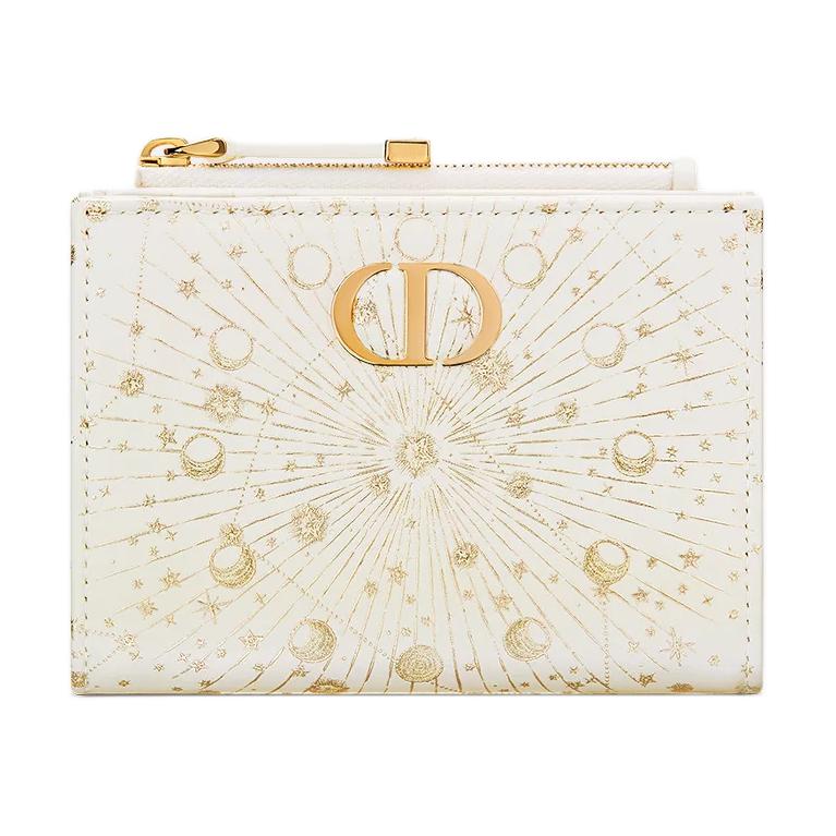 DIOR Calfskin Wallet Women's Beige