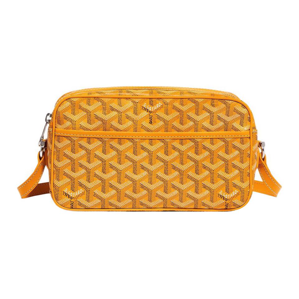 GOYARD Cap-Vert Calfskin With Canvas Small Square Bag Shoulder Bag Crossbody Bag Small Size Women's Yellow