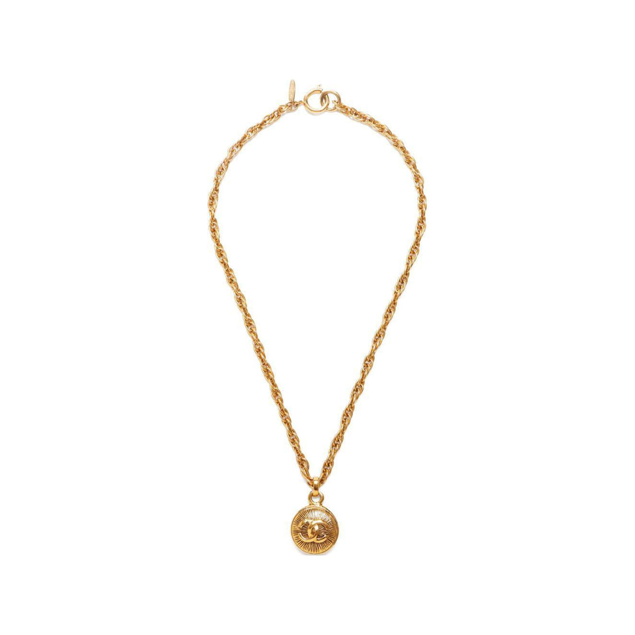 CHANEL 1980s Cc Pendant Necklace