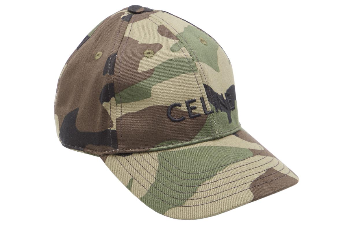 CELINE Cotton Baseball Caps Unisex Camouflage