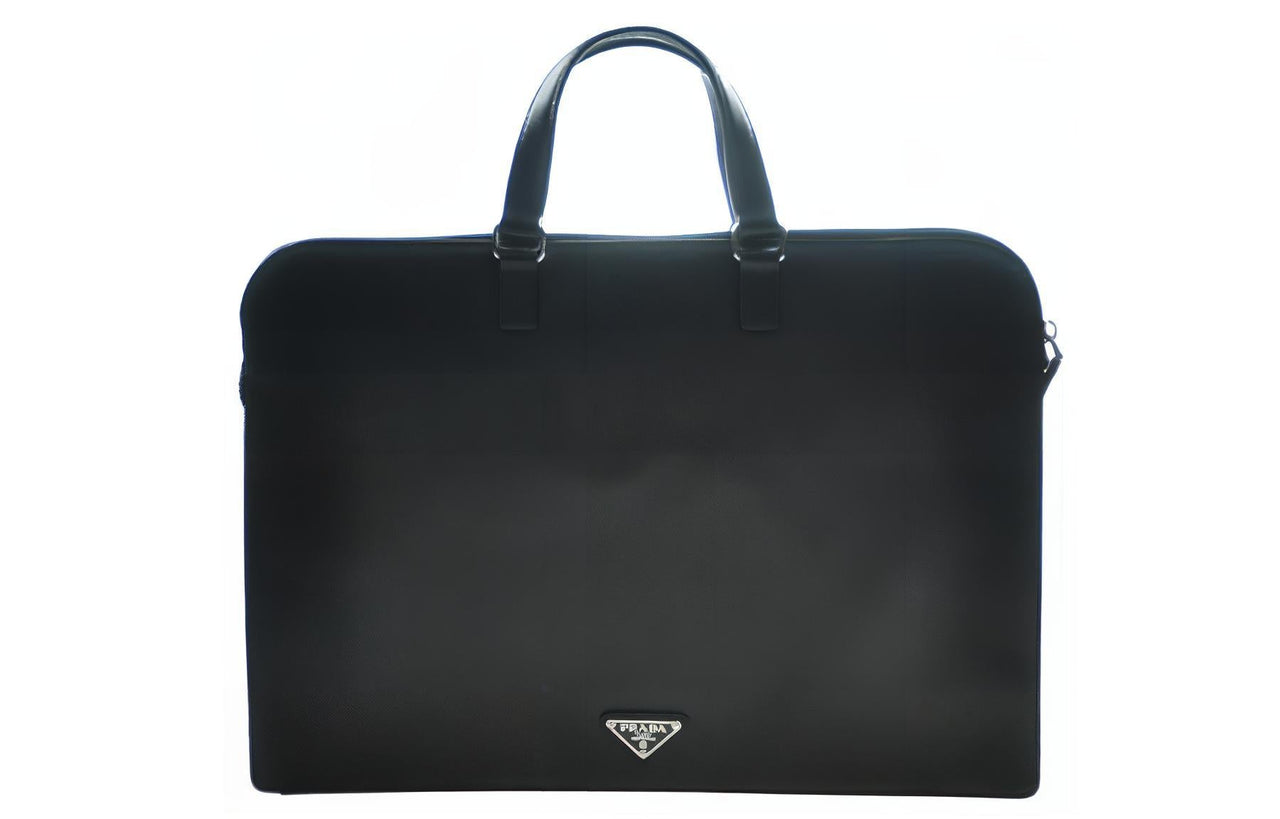 PRADA Cow Leather Shoulder Bag Crossbody Bag Handbag Briefcase Women's Black