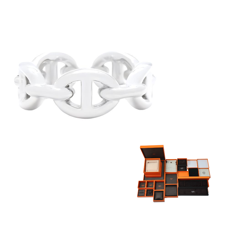 HERMES 925 Sterling Silver Rings Women's White