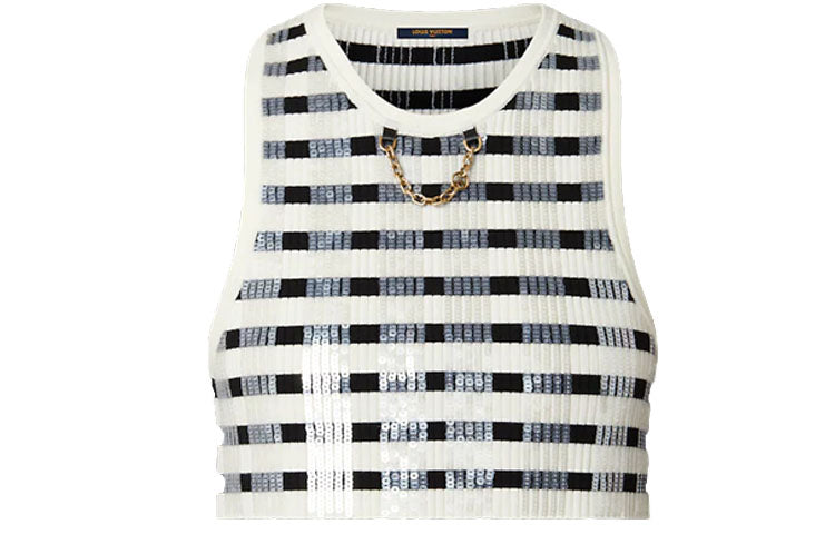 LOUIS VUITTON Tank Top Women's Black White