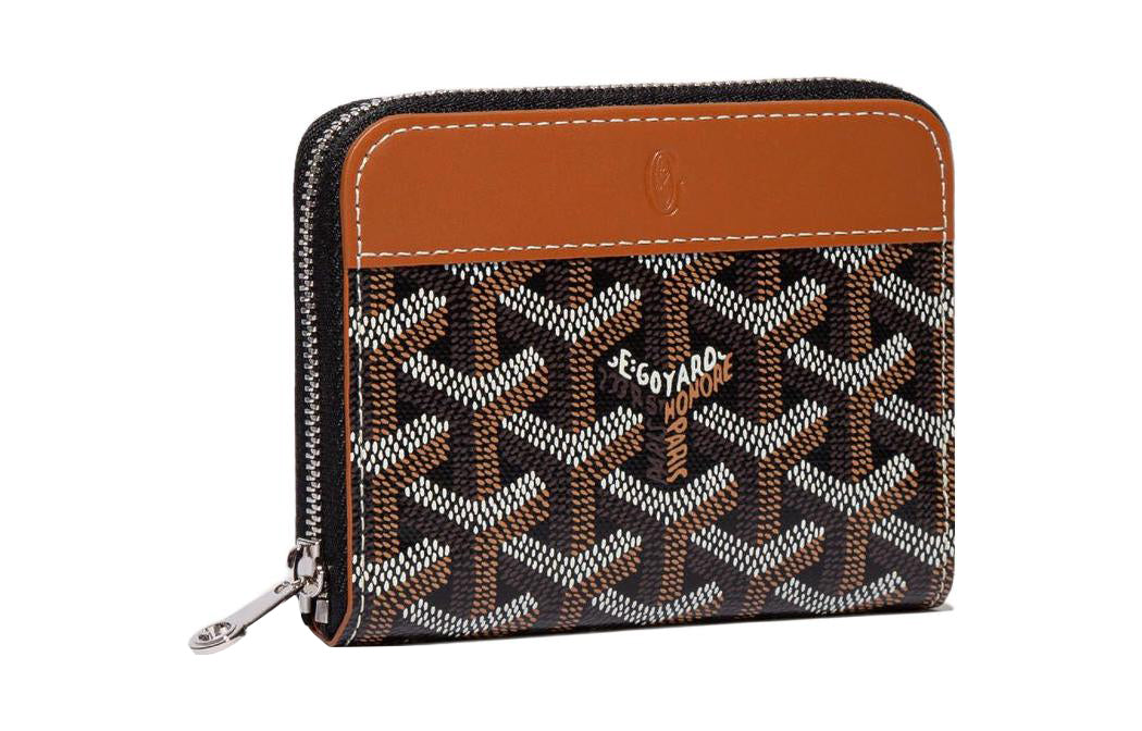 GOYARD MATIGNON Canvas With Leather Wallet Small Size Unisex Brown