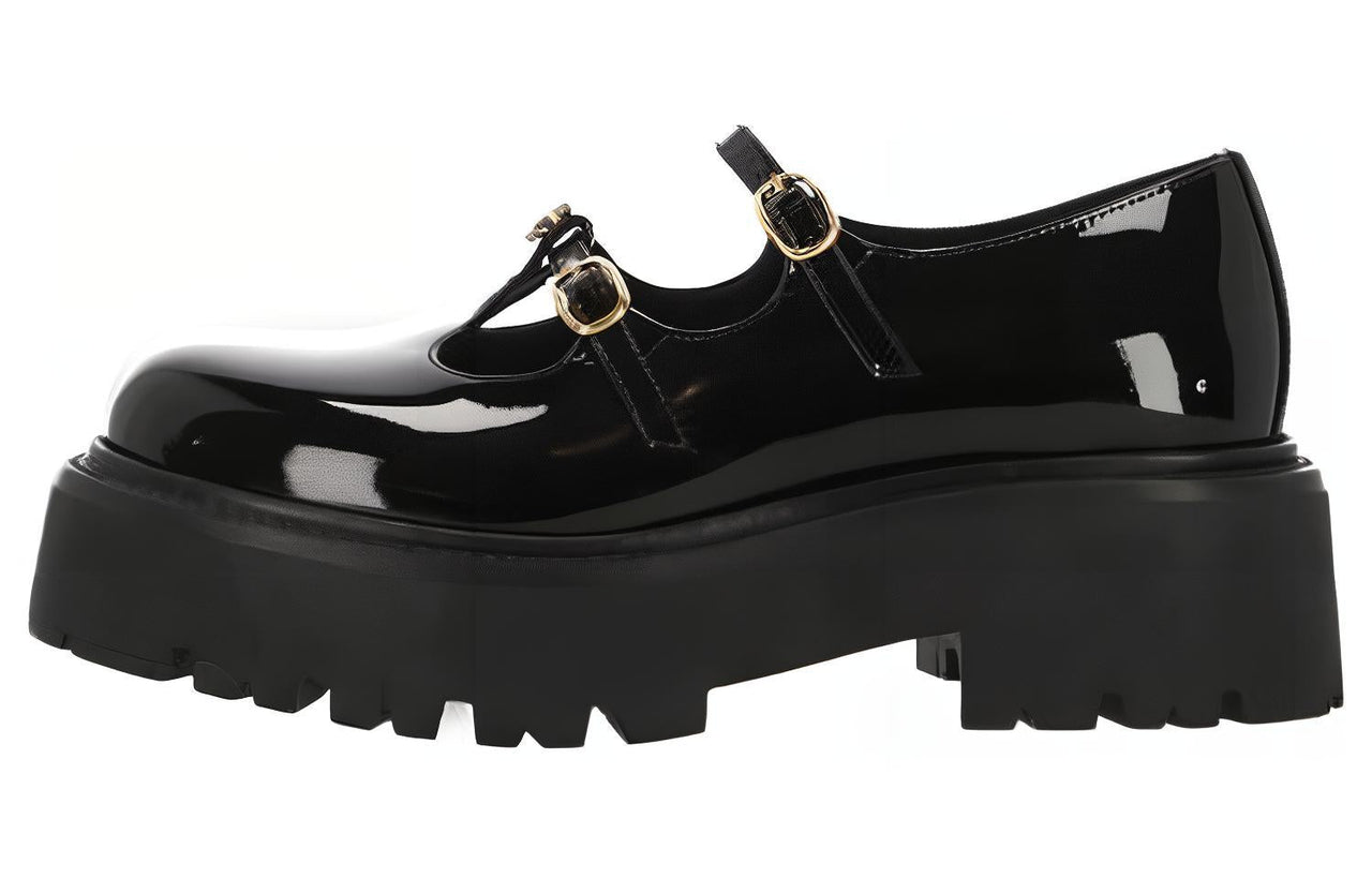 CELINE Chunky Heel Mary Jane Shoes Women's Black