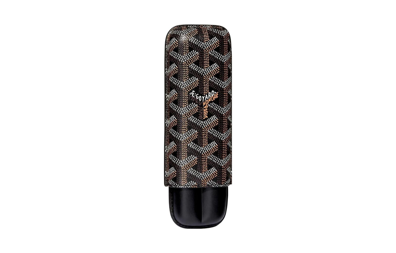 GOYARD Churchill Canvas With Heifer Skin Dog's Teeth Cigar Box Bag Merch Unisex Black