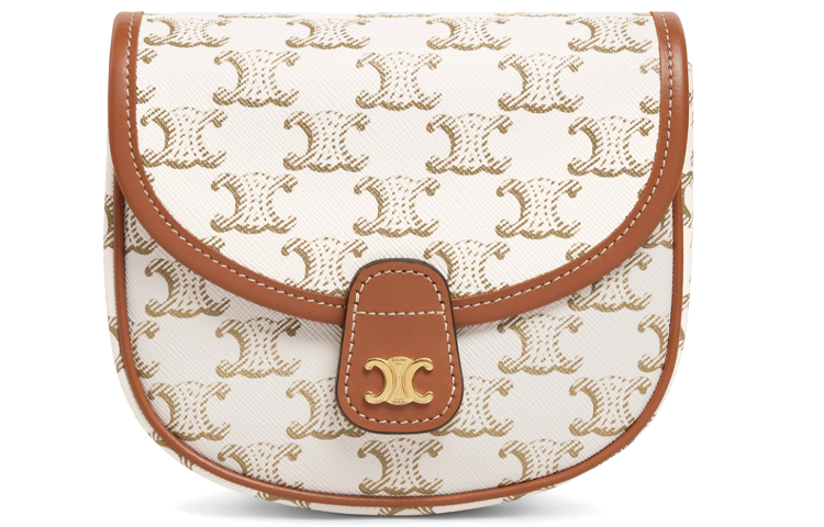 CELINE Cow Leather Shoulder Bag Crossbody Bag Mini Women's Candy Color & White