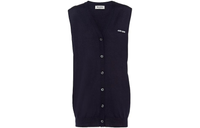 MIU MIU Intarsia-logo Wool Cardigan