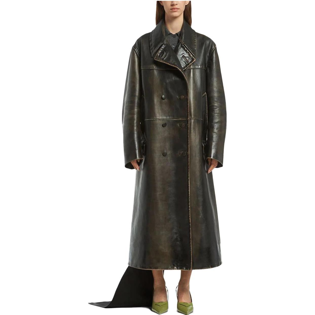 PRADA Coats Women's Brown Black