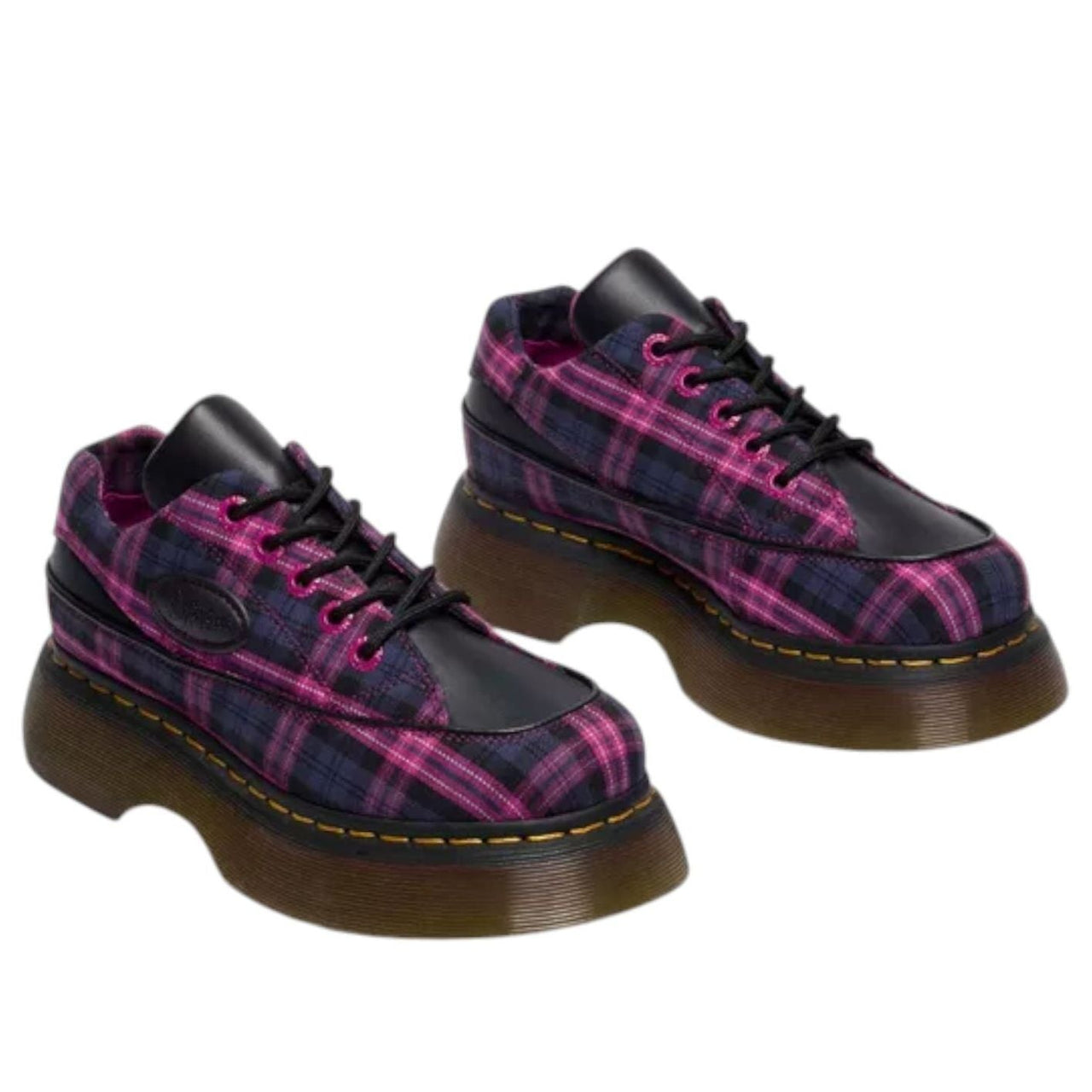 (WMNS) Dr. Martens BUZZ 5-EYE Tartan Lace Up 'Black Pink Multi' 41975001