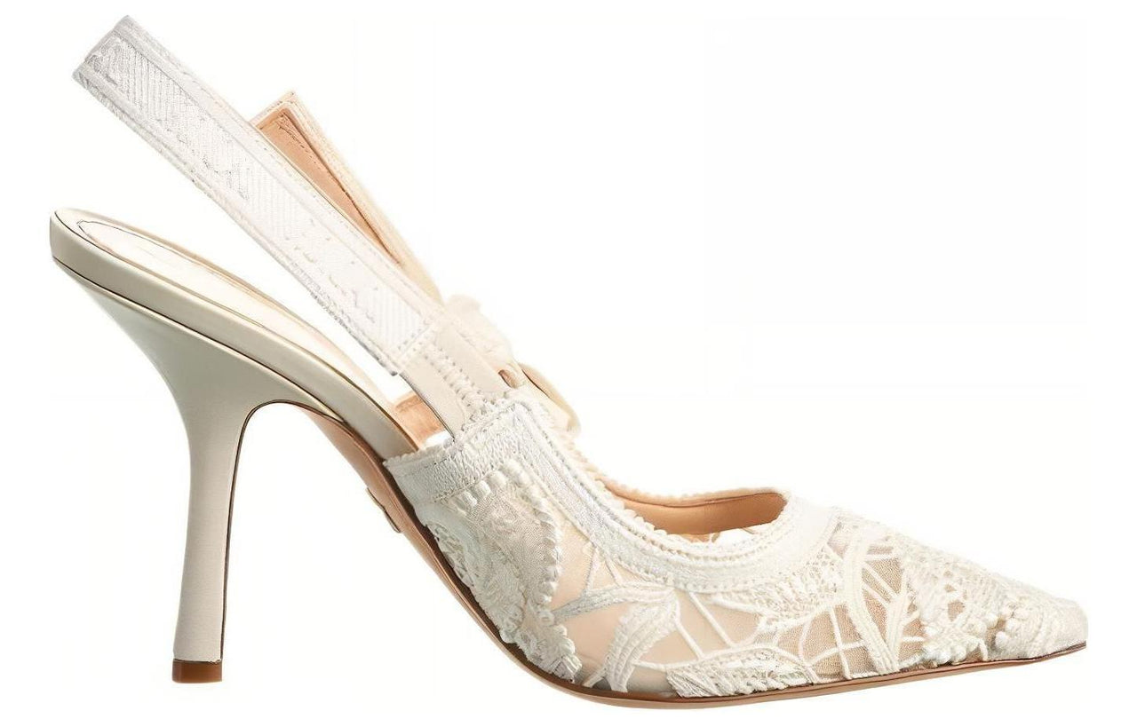 DIOR J'Adior Cone Heel High Heels 10cm Women's White