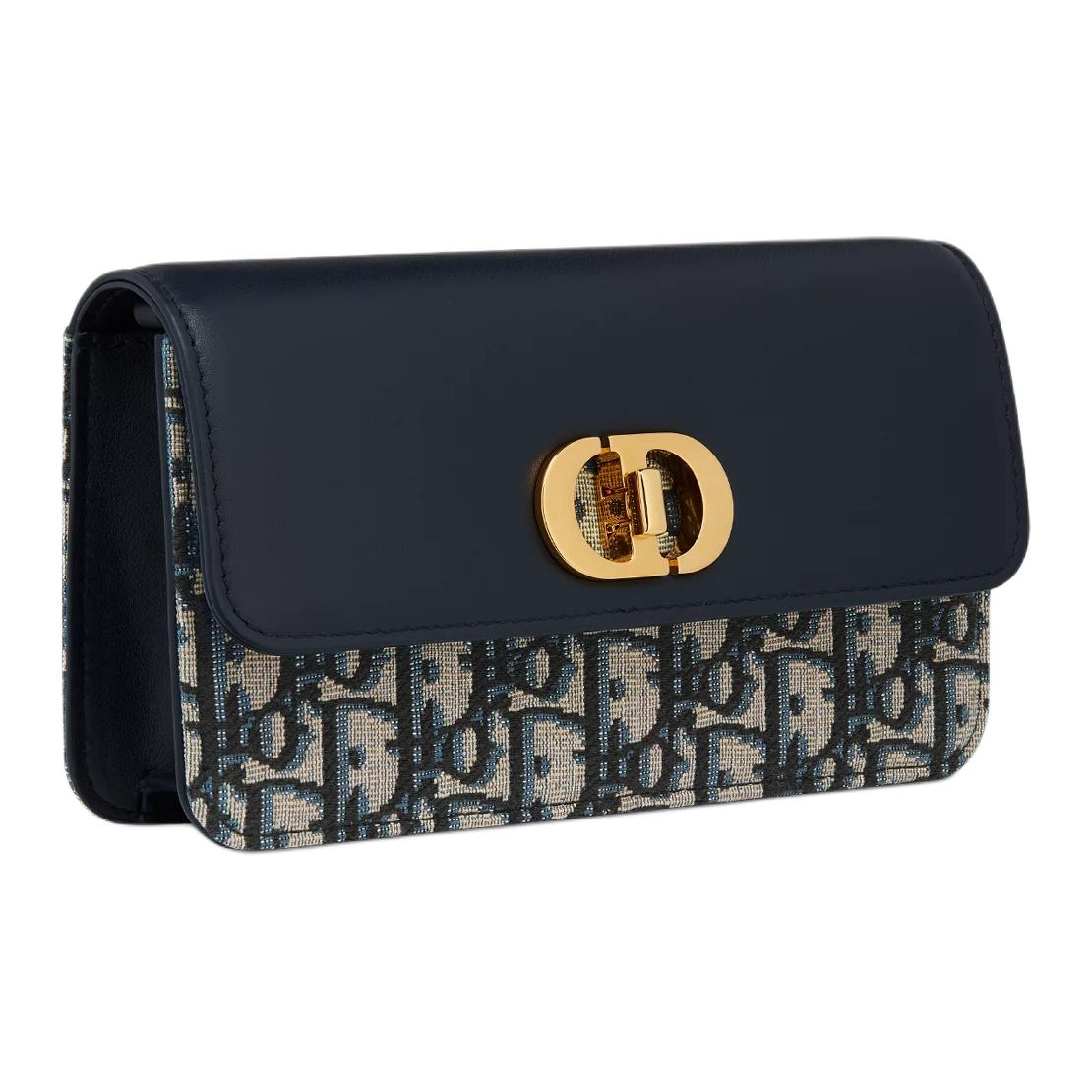 DIOR Cotton Handbag, Shoulder Bag Regular Women's Blue