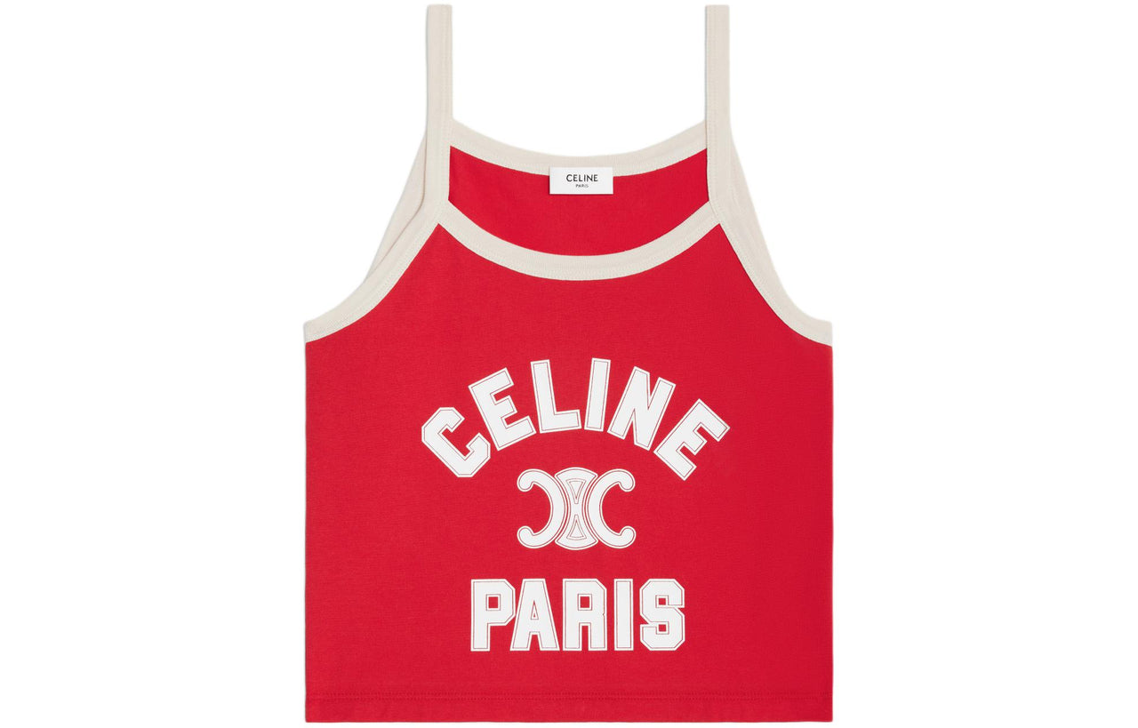 CELINE Paris Tank Top In Cotton Jersey
