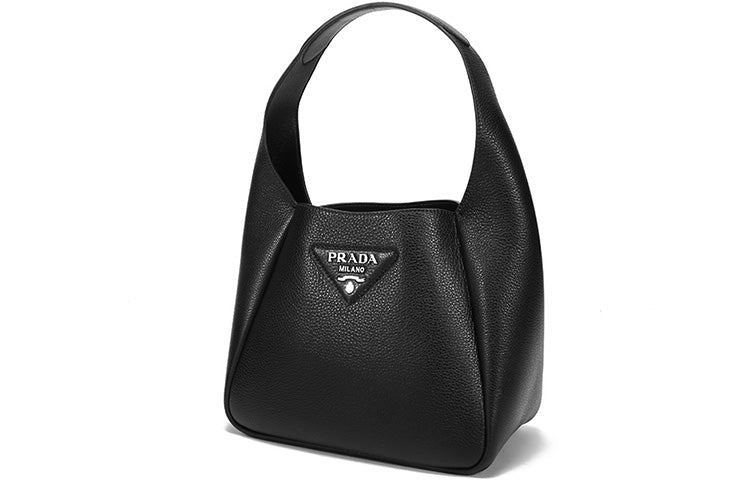 PRADA Cow Leather Handbag Women's Black
