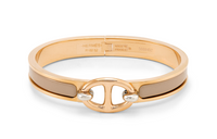HERMES Enamel Rose Gold-Plated Bangles Women's