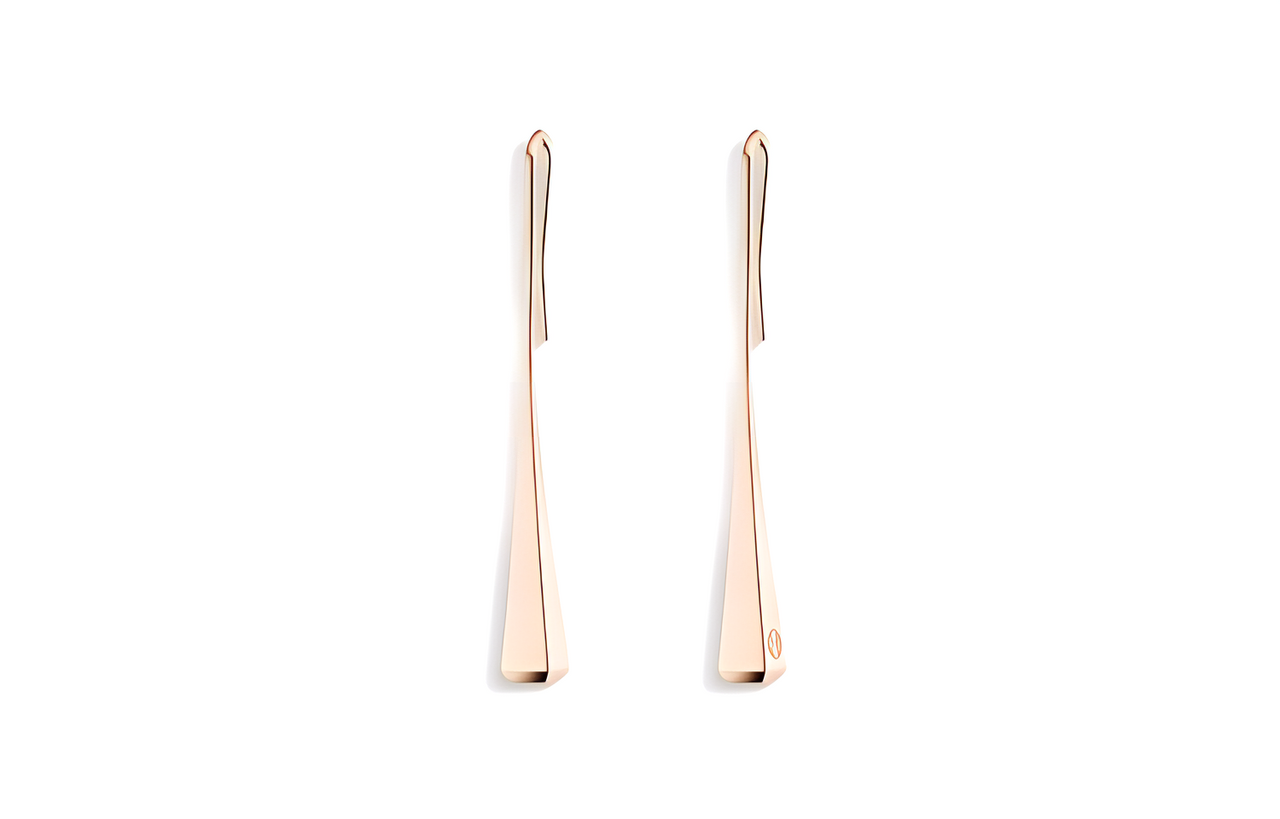 HERMES 18K Rose Gold Earrings Women's Rose Gold