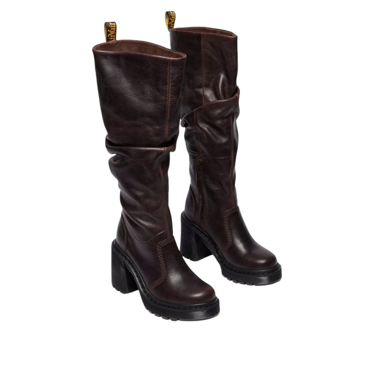(WMNS) Dr. Martens Kasey Kinsley Knee High Heeled Boots 'Dark Brown' 42942200
