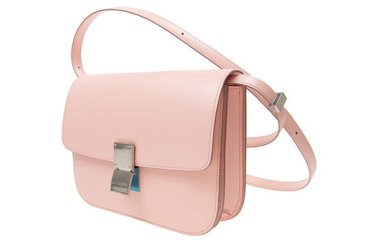 CELINE Classic Bo Calfskin Tofu Bag Small Square Bag Shoulder Bag Crossbody Bag Medium Size Women's Light Pink