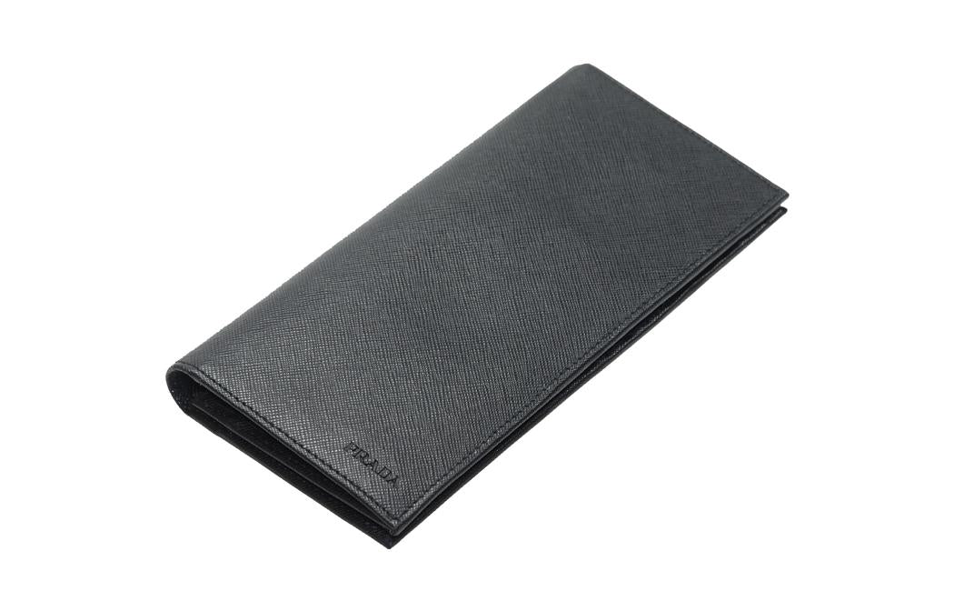 PRADA Calfskin Wallet Regular Men's Black