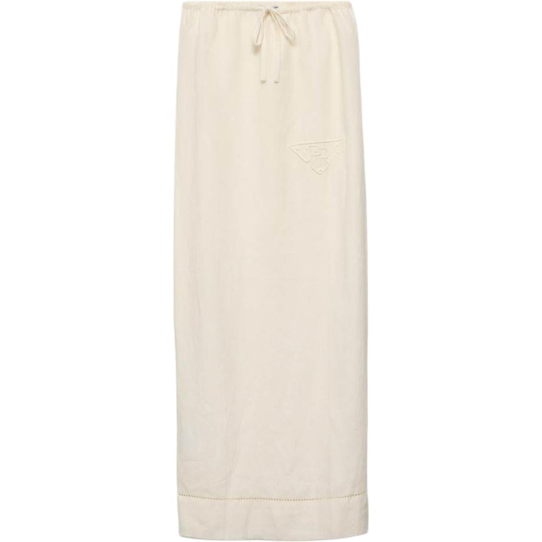 PRADA Embroidered Linen Skirt