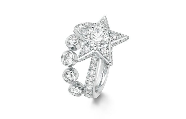 CHANEL 18K White Gold Rings Women's Silver