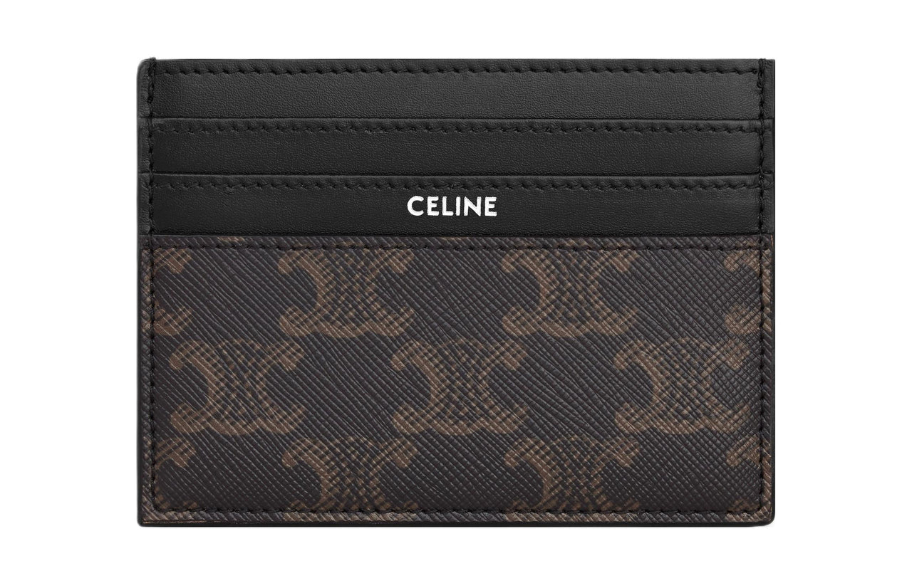 CELINE Cow Leather Card Holder Men's Black