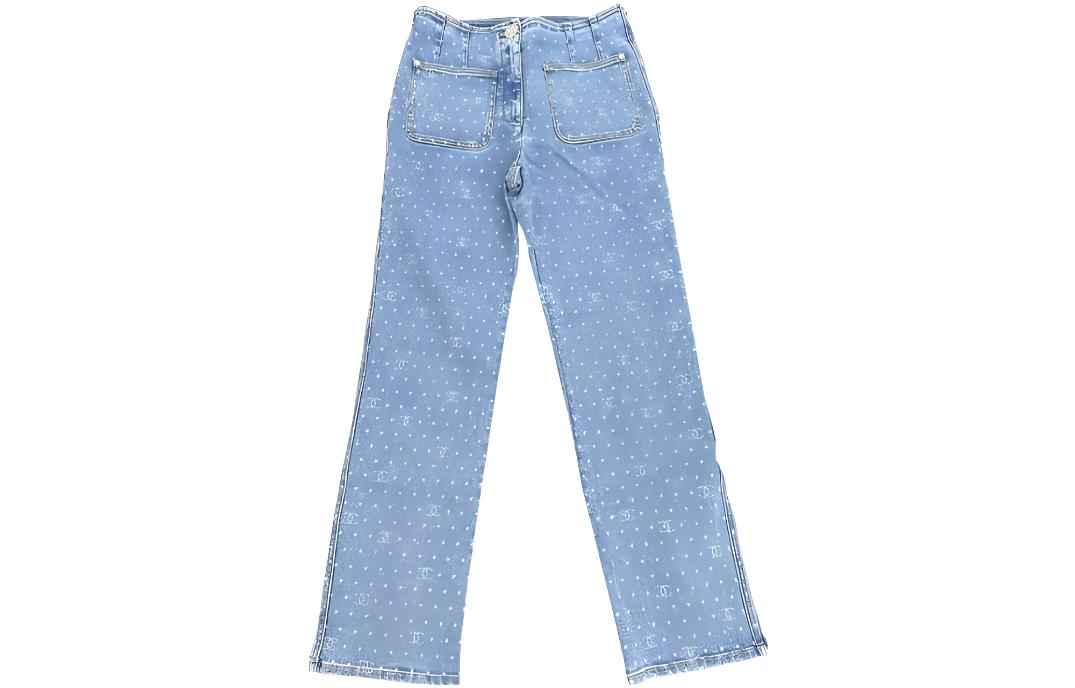 CHANEL 23 Spring Summer New Arrivals Jeans Women's Light Blue