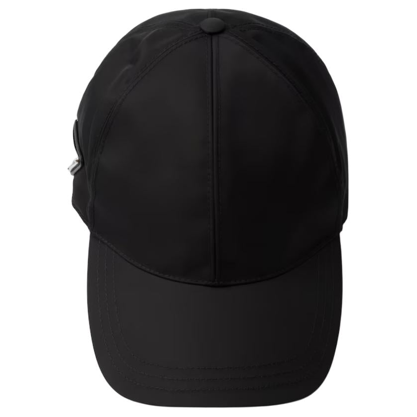 PRADA Nylon Textile Fiber Plastic Fishnet Cotton Recycled Polyamide Porcelain Metal Baseball Caps Unisex Black